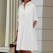 Modernes Damen Hemdblusenkleid