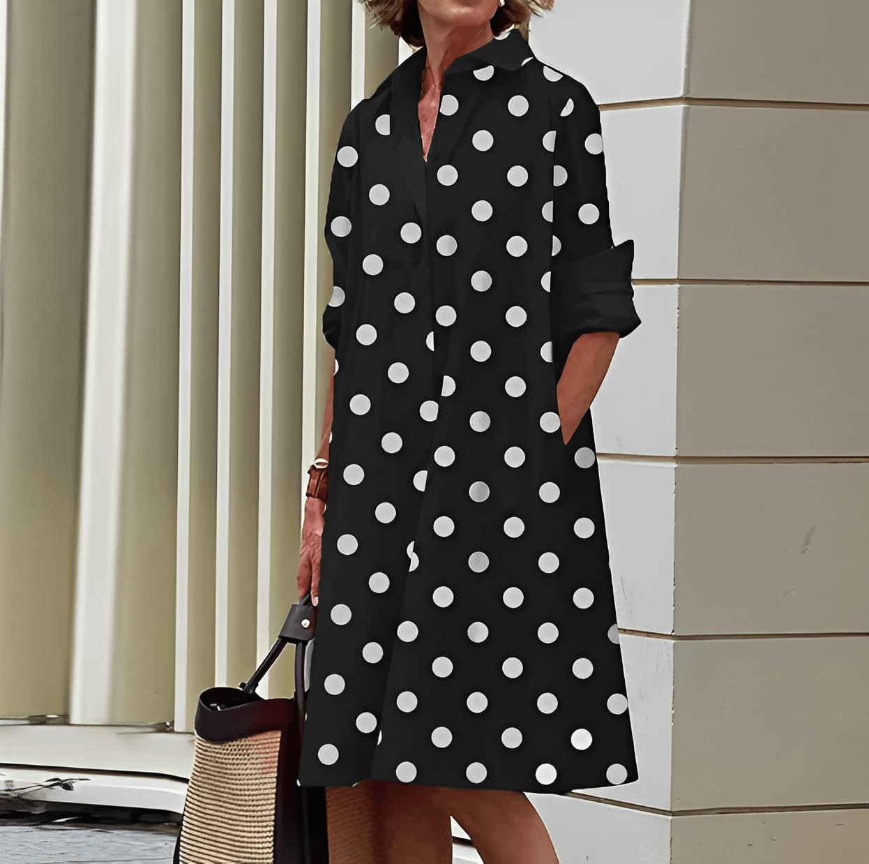 Modernes Damen Hemdblusenkleid