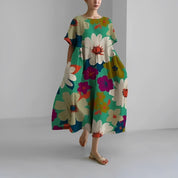 Boho Blumenkleid, Weites Kleid