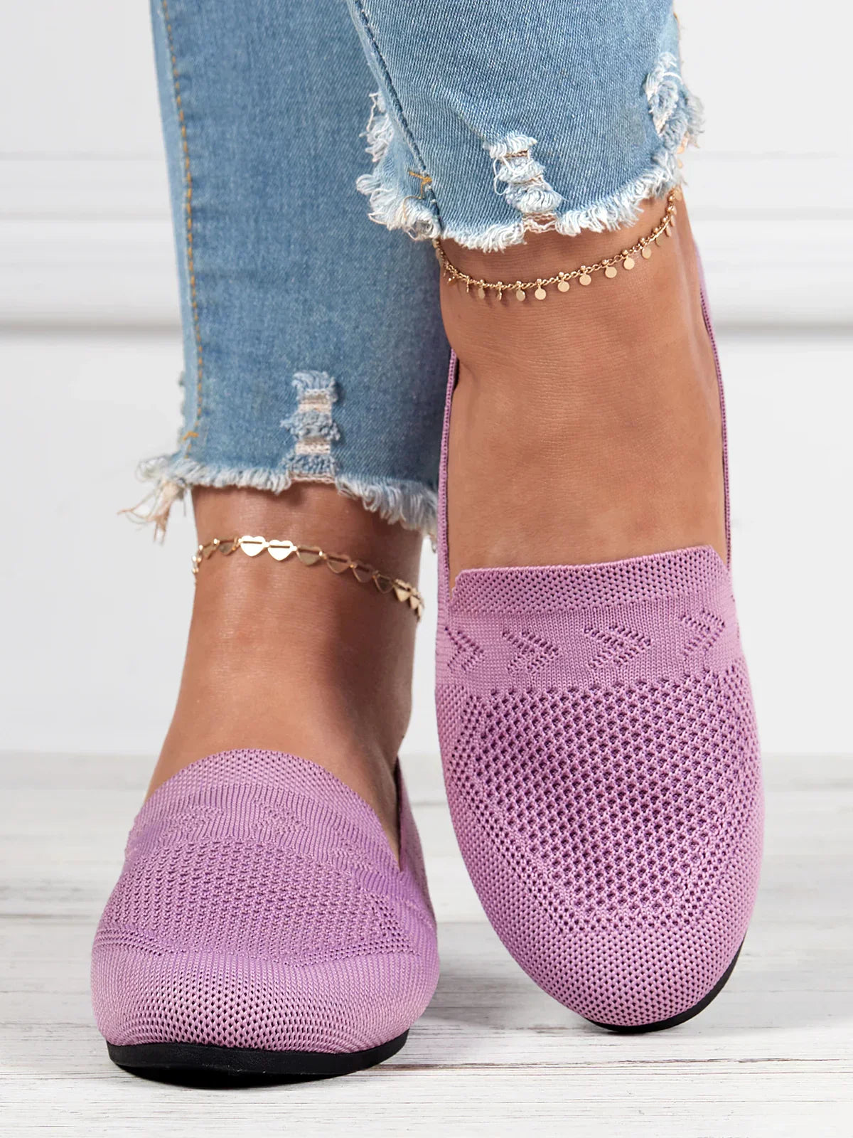 Atmungsaktive Flache Schlupfschuhe