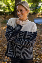 Dory Zweifarbiger Rollkragenpullover aus Baumwolle Sedore