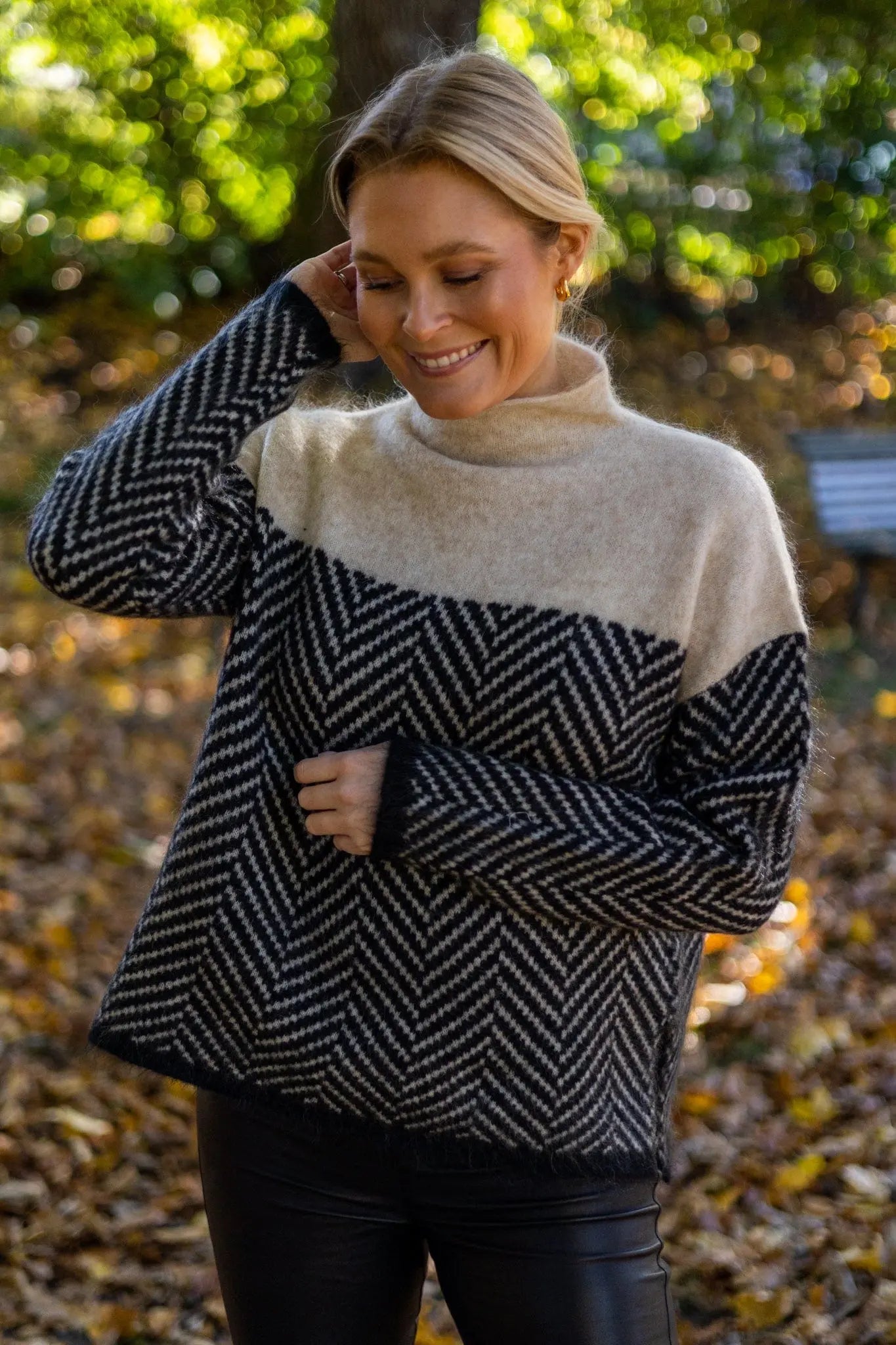 Dory Zweifarbiger Rollkragenpullover aus Baumwolle Sedore