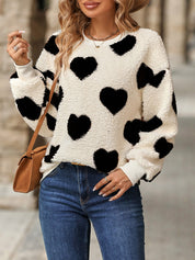 Damen Pullover mit Herzmotiv