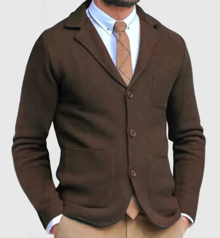 Herren Slim Fit British Strickjacke