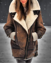 Damen Lange Winterjacke mit Kragen