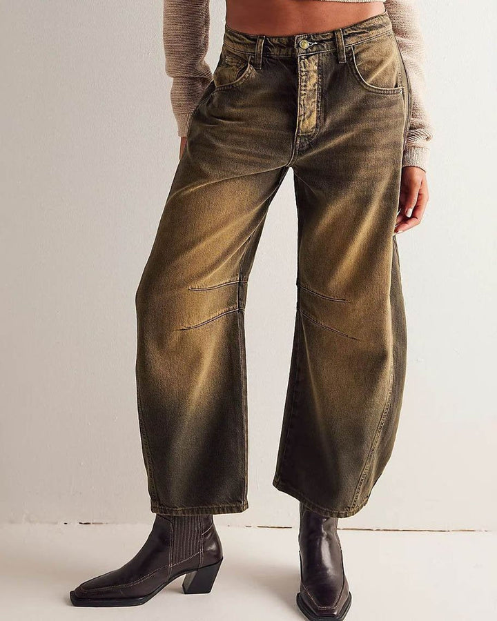Stilvolle Mid Rise Baggy Jeans