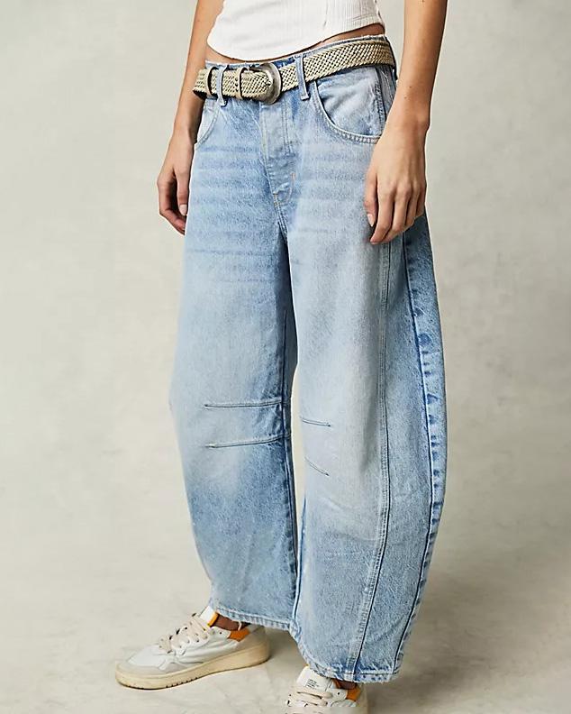 Stilvolle Mid Rise Baggy Jeans