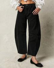 Stilvolle Mid Rise Baggy Jeans