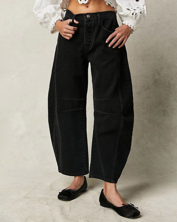 Stilvolle Mid Rise Baggy Jeans