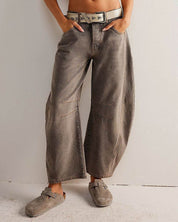 Stilvolle Mid Rise Baggy Jeans