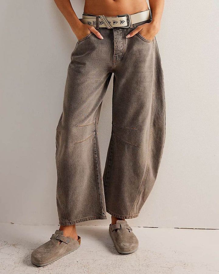 Stilvolle Mid Rise Baggy Jeans