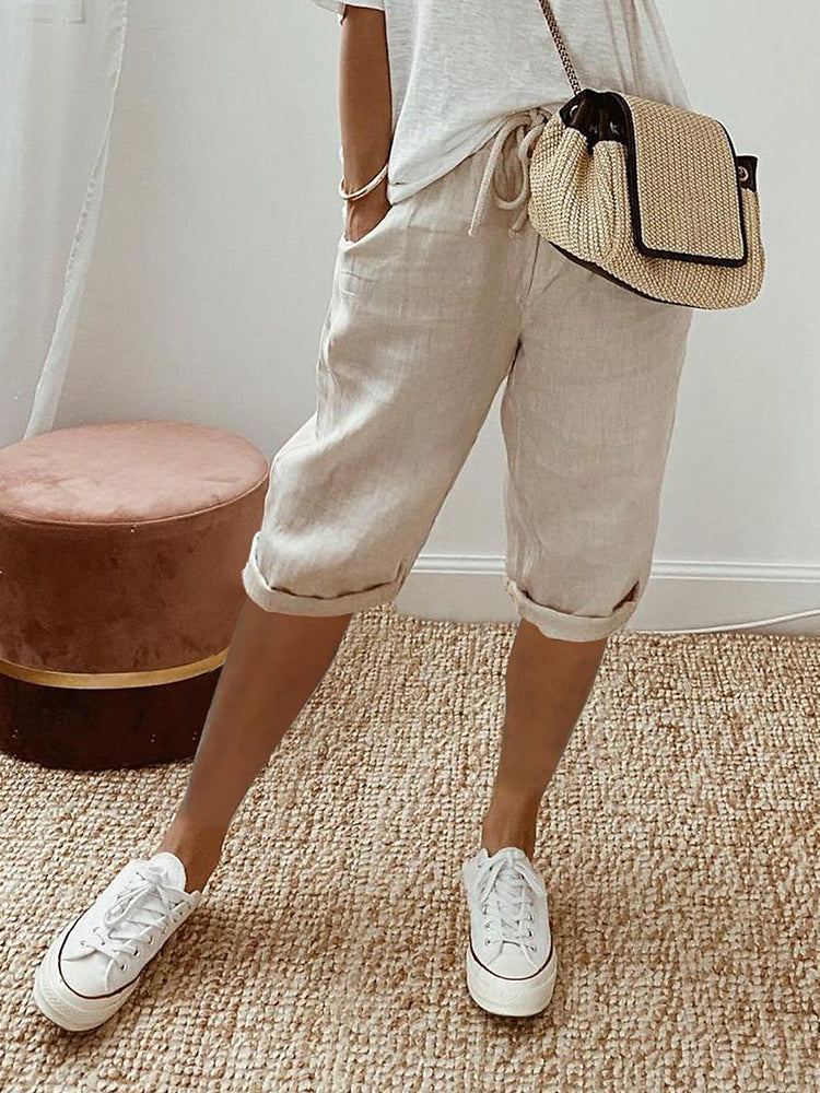 Kurze Sommerhose mit Kordelzug