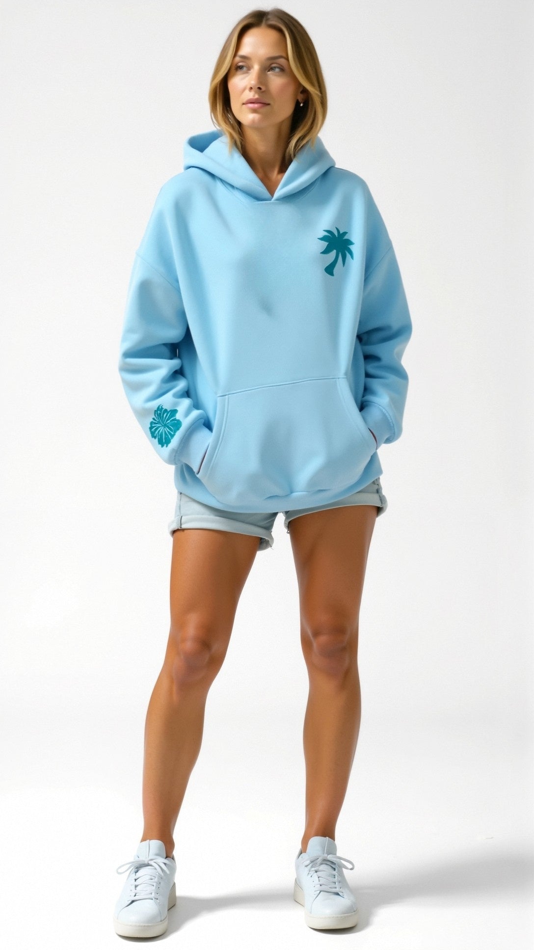 Bequemer bestickter Kapuzenpulli