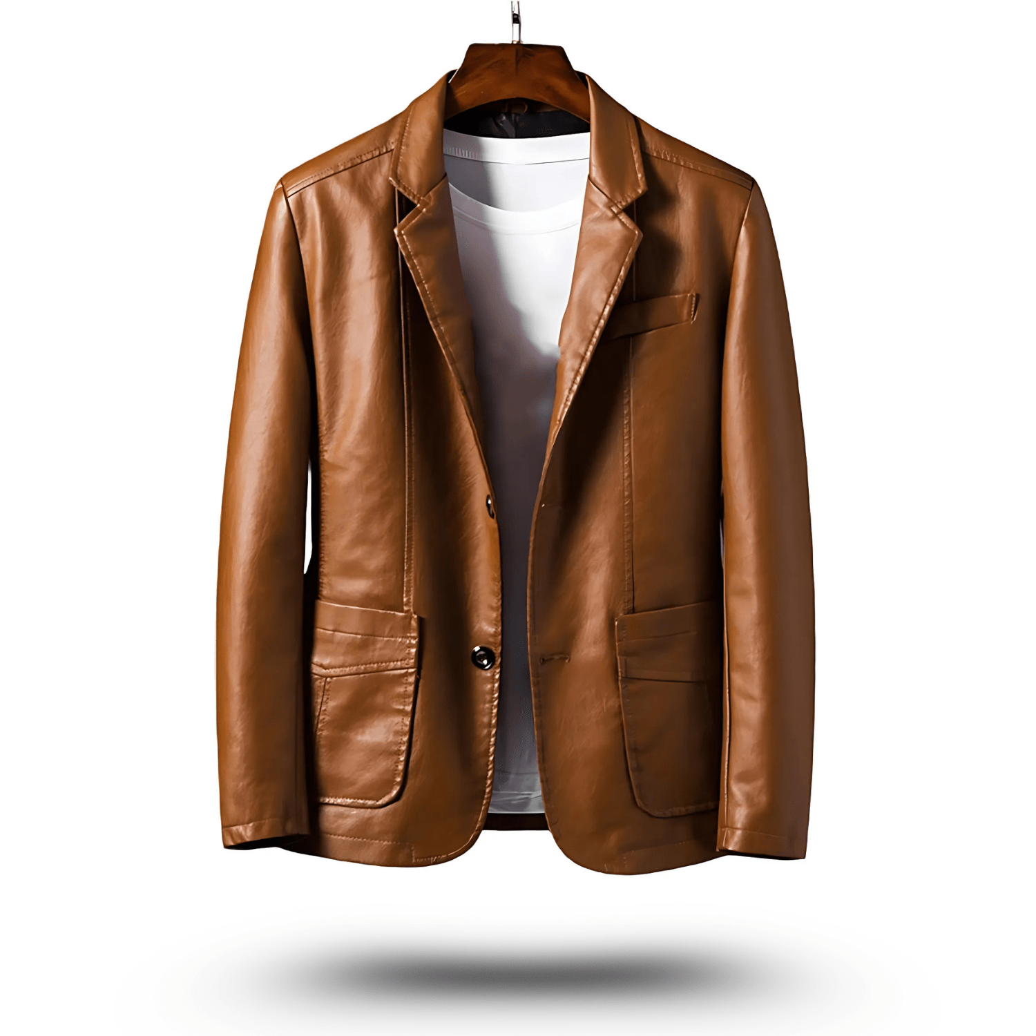 Klassische Reverskragen Lederjacke