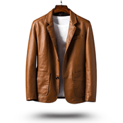 Klassische Reverskragen Lederjacke