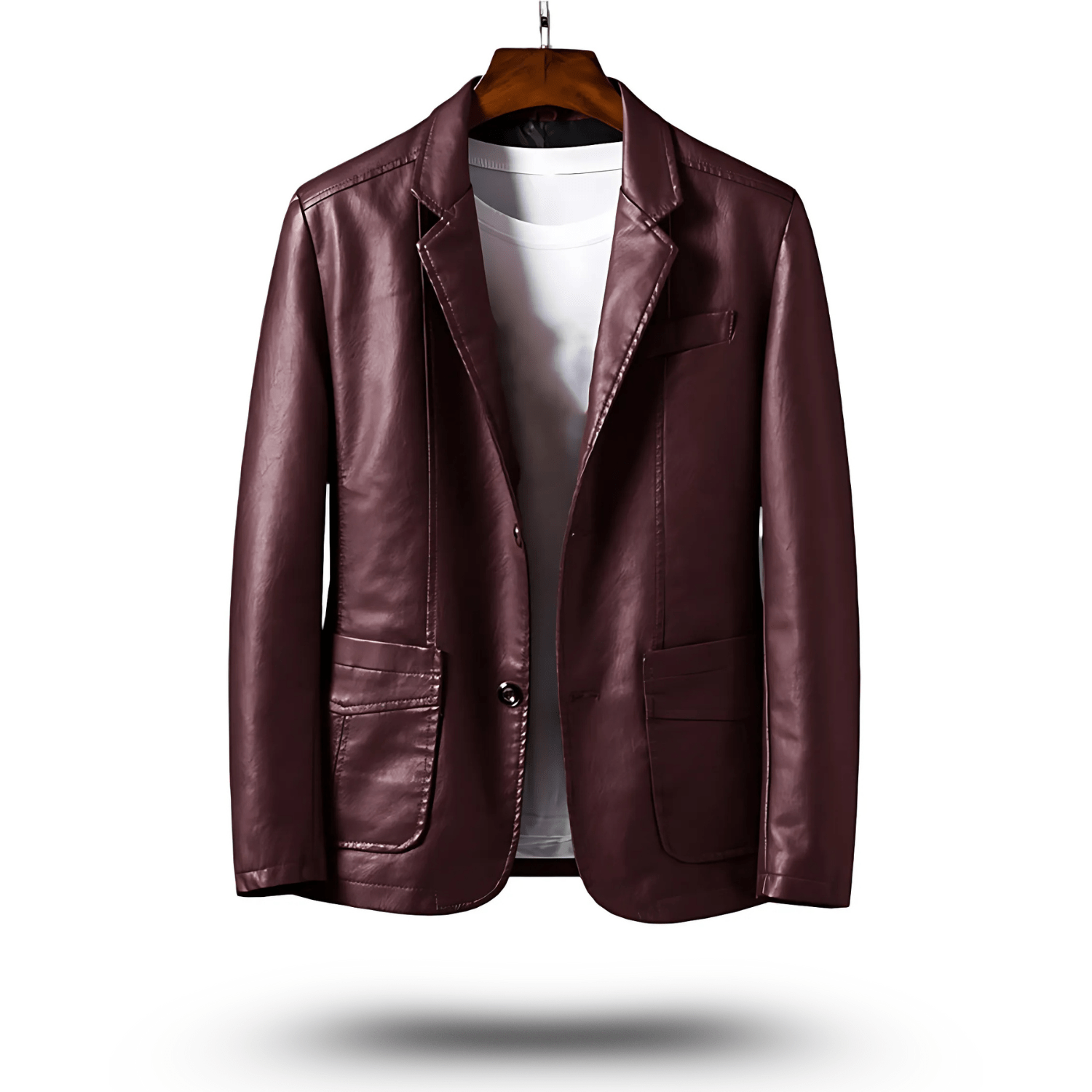 Klassische Reverskragen Lederjacke