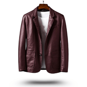 Klassische Reverskragen Lederjacke