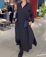 Bequemes Langarm Maxikleid
