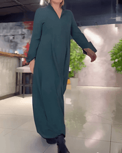Bequemes Langarm Maxikleid