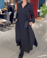Bequemes Langarm Maxikleid