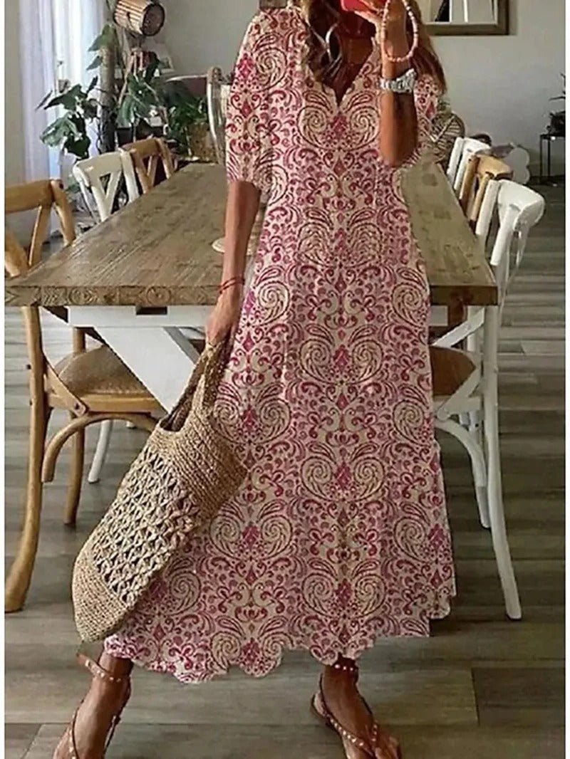 Fließendes Geblümtes Maxikleid