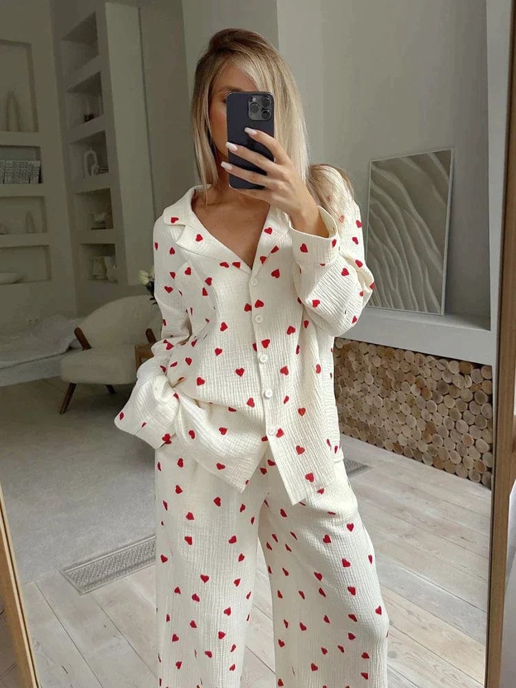 Herz-Design Pyjama-Set