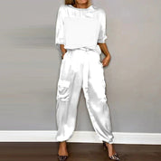 Bequemes Zweiteiliges Blusen- Hosen Set