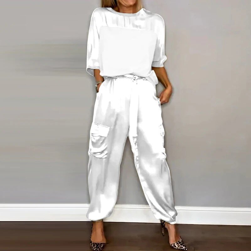 Bequemes Zweiteiliges Blusen- Hosen Set
