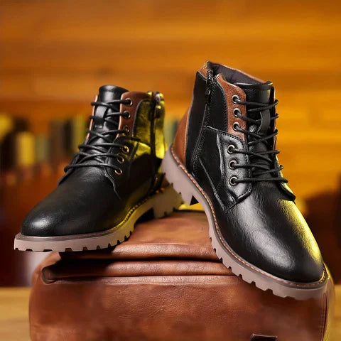 Robuster Herrenschnürstiefel aus Veganes Leder