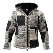 Herren Patchwork Strickjacke
