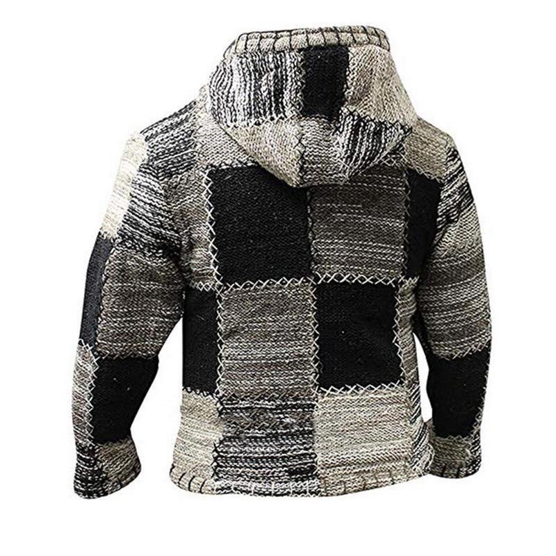 Herren Patchwork Strickjacke