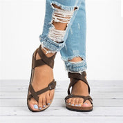 Ergonomische flache Riemchensandalen