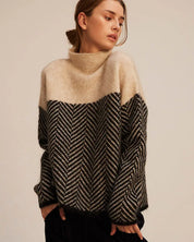 Dory Zweifarbiger Rollkragenpullover aus Baumwolle Sedore