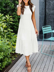 Damen Elegantes Rüschenkleid