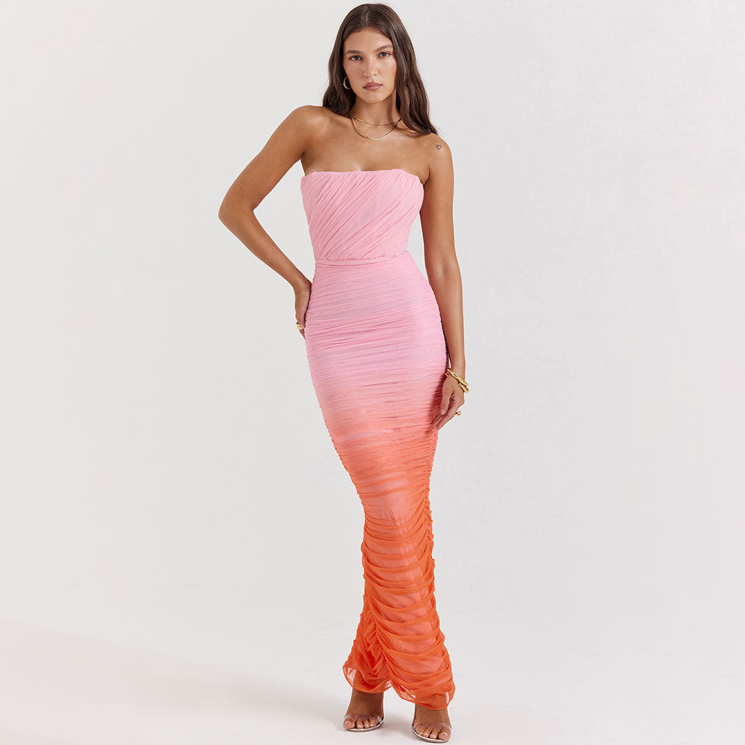 youthful-gradient-ruched-mesh-bodycon-split-maxi-corset-tube-dress-orange-2.jpg